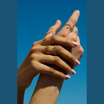 18K Gold Diamond Cancer Zodiac Constellation Ring .17ctw