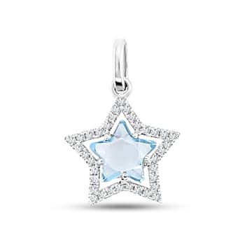 18K White Gold Diamond Star Pendant 1.98ctw