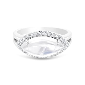 18K White Gold Moonstone and Diamond Ring 3.42ctw