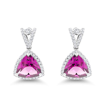 18K White Gold Rhodolite and Diamond Earrings 5.42ctw