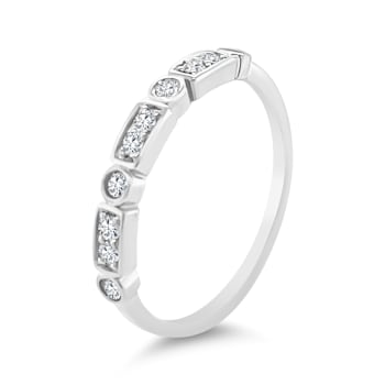 18K White Gold Diamond Ring  .18ctw