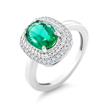 14K White Gold Emerald and Diamond Ring 2.78ctw