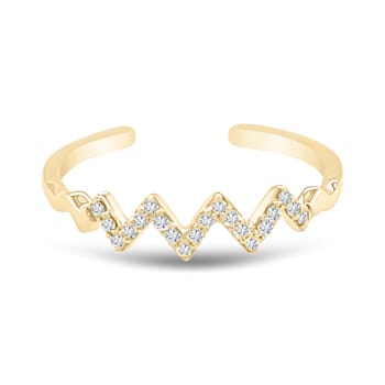 18K Yellow Gold Diamond Adjustable Ring  .11ctw.  Adjusts from size 6 to 8.