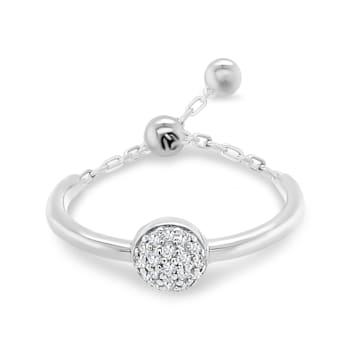White Sapphire Round Ring, Sterling Silver