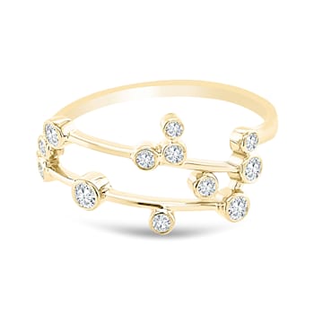 18K Gold Diamond Gemini Zodiac Ring .16ctw