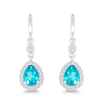 Pears Shaped Paraiba Topaz Earrings