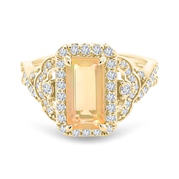 18K Yellow Gold Ethiopian Opal and Diamond Ring 1.67ctw