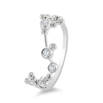 18K Gold Scorpio Zodiac Constellation Ring .19ctw