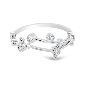 18K Gold Diamond Leo Zodiac Constellation Ring .19ctw
