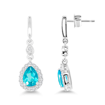 Pears Shaped Paraiba Topaz Earrings