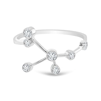 18K Gold Diamond Cancer Zodiac Constellation Ring .17ctw