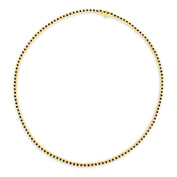 4.05 ctw Black Diamond Tennis Necklace in 18K Yellow Gold
