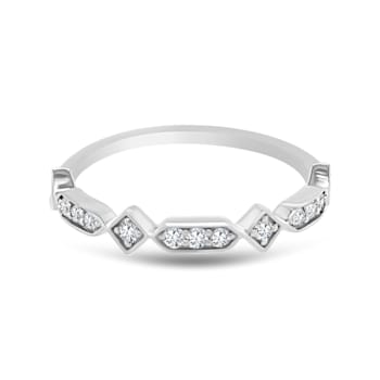 18K White Gold Diamond Ring  .19ctw