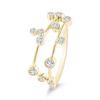 18K Gold Diamond Gemini Zodiac Ring .16ctw