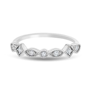 18K Petite White Gold Diamond Ring  .14ctw