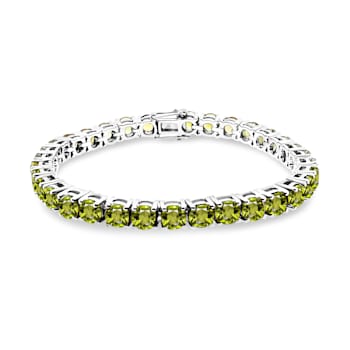 5.00mm Round Peridot Sterling Silver Bracelets