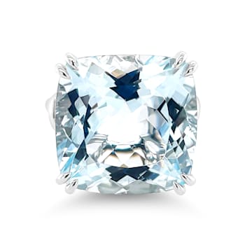 18K White Gold Aquamarine and Diamond Ring 14.76ctw