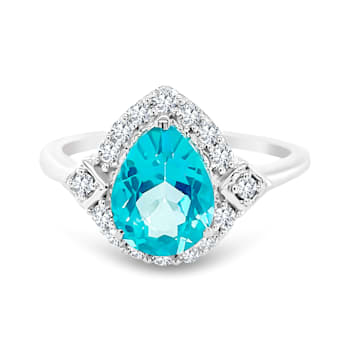 Paraiba Topaz Pear Ring