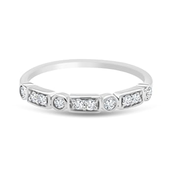 18K White Gold Diamond Ring  .18ctw