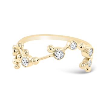 18K Gold Scorpio Zodiac Constellation Ring .19ctw