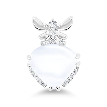 18K White Gold Moonstone and Diamond Pendant 5.83ctw