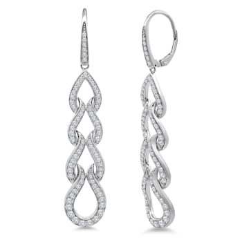 18K White Gold Drop Diamond Earrings 2.26ctw