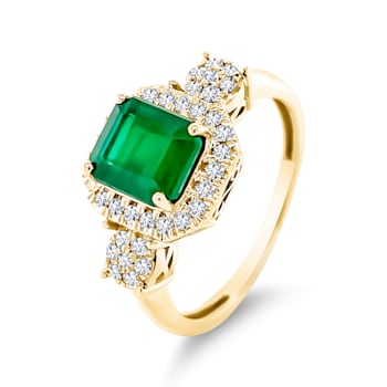 14K Yellow Gold Emerald and Diamond Ring 1.73ctw