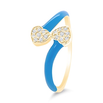 14K Yellow Gold Diamond Bypass Ring 0.23ctw
