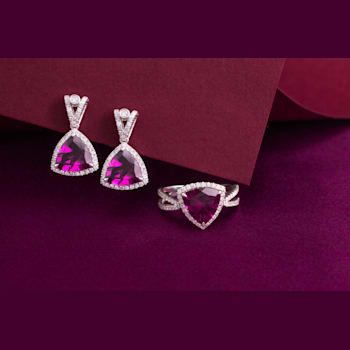 18K White Gold Rhodolite Garnet and Diamond Ring 3.61ctw