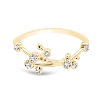 18K Gold Diamond Taurus Zodiac Ring .12ctw