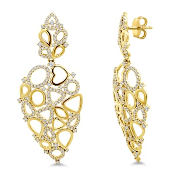 18K Yellow Gold Diamond Earrings 2.17ctw