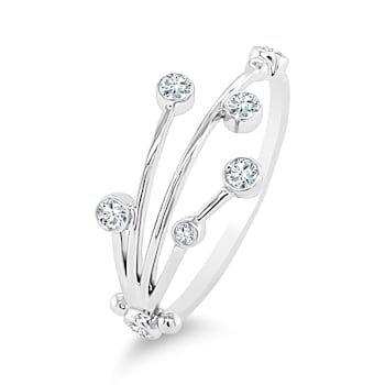 18K Gold Diamond Libra Zodiac Constellation Ring .15ctw