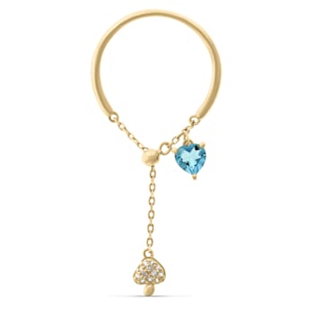 Yellow Gold Plated Sterling Silver Topaz Adjustable Ring