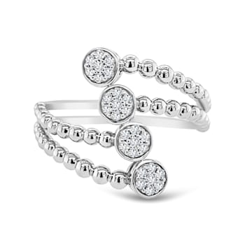 18K White Gold Diamond Multi-Row Ring .15ctw