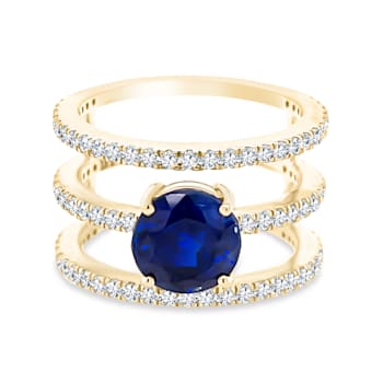 18K Yellow Gold Kyanite and Diamond Ring 3.43ctw