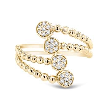18K Yellow Gold Diamond Multi-Row Ring .15ctw