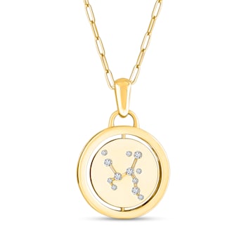 14K Yellow and White Gold Sagittarius Zodiac and Constellation Rotary Pendant