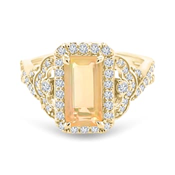 18K Yellow Gold Opal and Diamond Ring 1.67ctw