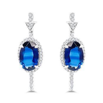 18K White Gold Kyanite and Diamond Earrings 6.13ctw