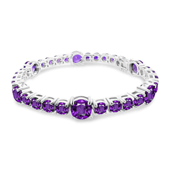 5.00mm and 8.00mm Amethyst sterling silver Bracelet