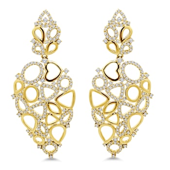 18K Yellow Gold Diamond Earrings 2.17ctw
