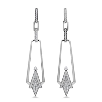 18K White Gold Link Drop Earrings 0.69ctw