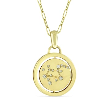 Yellow gold Plate over Sterling Silver Leo Zodiac Constellation Pendant