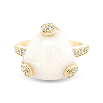 18K Yellow Gold Ethiopian Opal and Diamond Ring  4.79ctw