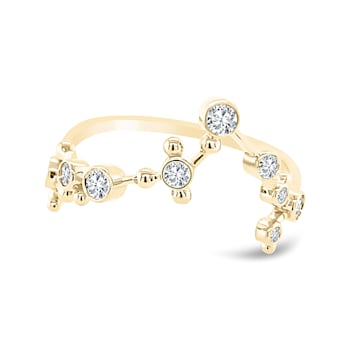 18K Gold Diamond Pisces Zodiac Constellation Ring .18ctw