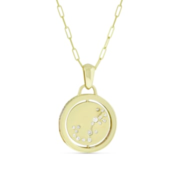 Yellow gold Plate over Sterling Silver Scorpio Zodiac Constellation Pendant