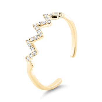 18K Yellow Gold Diamond Adjustable Ring  .11ctw.  Adjusts from size 6 to 8.