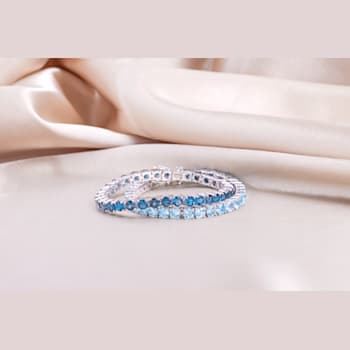 5.00mm Round Swiss Blue Topaz Sterling Silver Bracelets