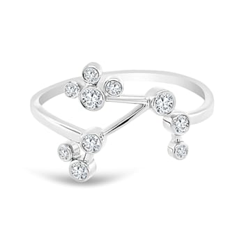 18K Gold Diamond Aries Zodiac Constellation Ring .13ctw