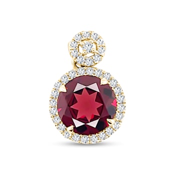 18K Yellow Gold Garnet and Diamond Pendant 4.72ctw